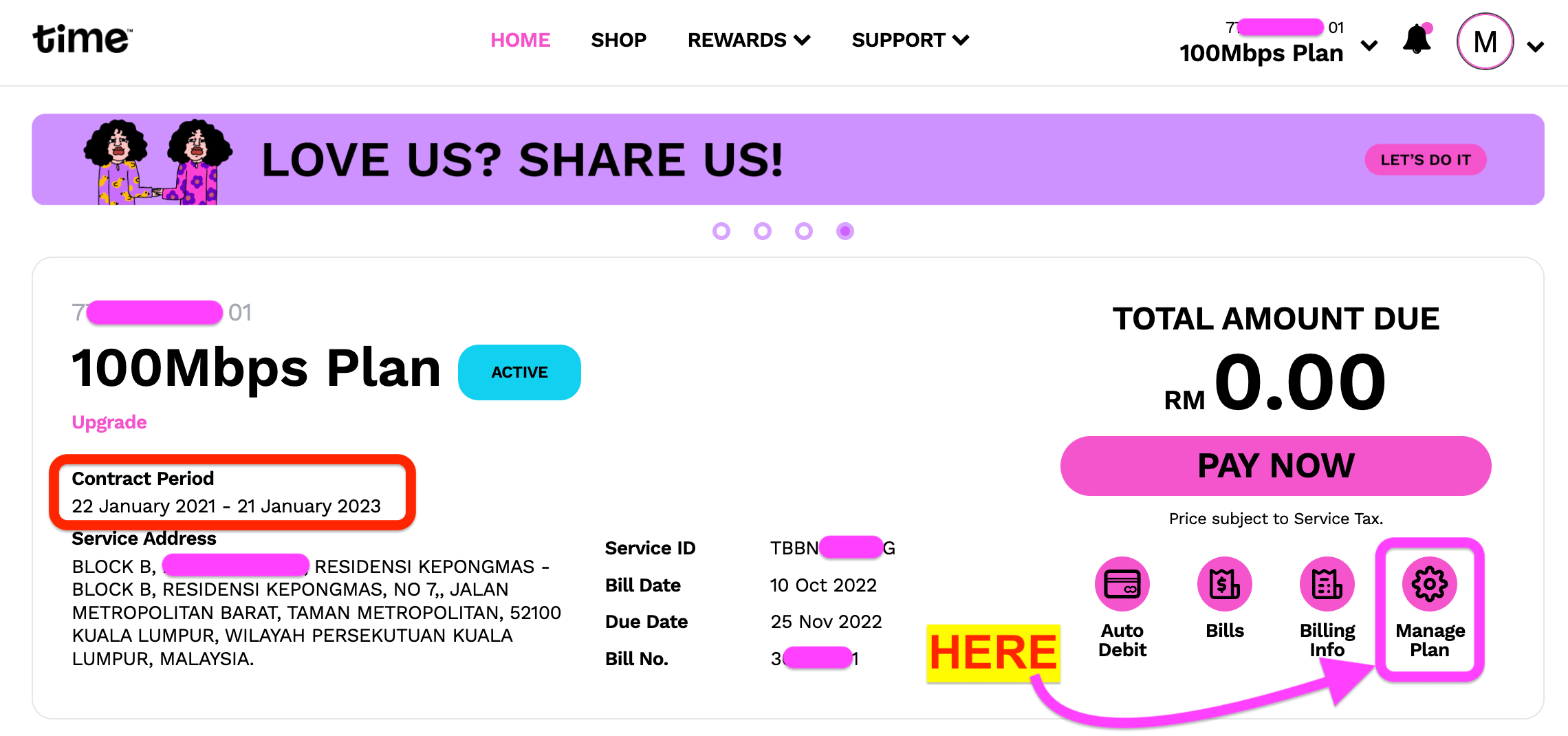 TIME internet manage Plan