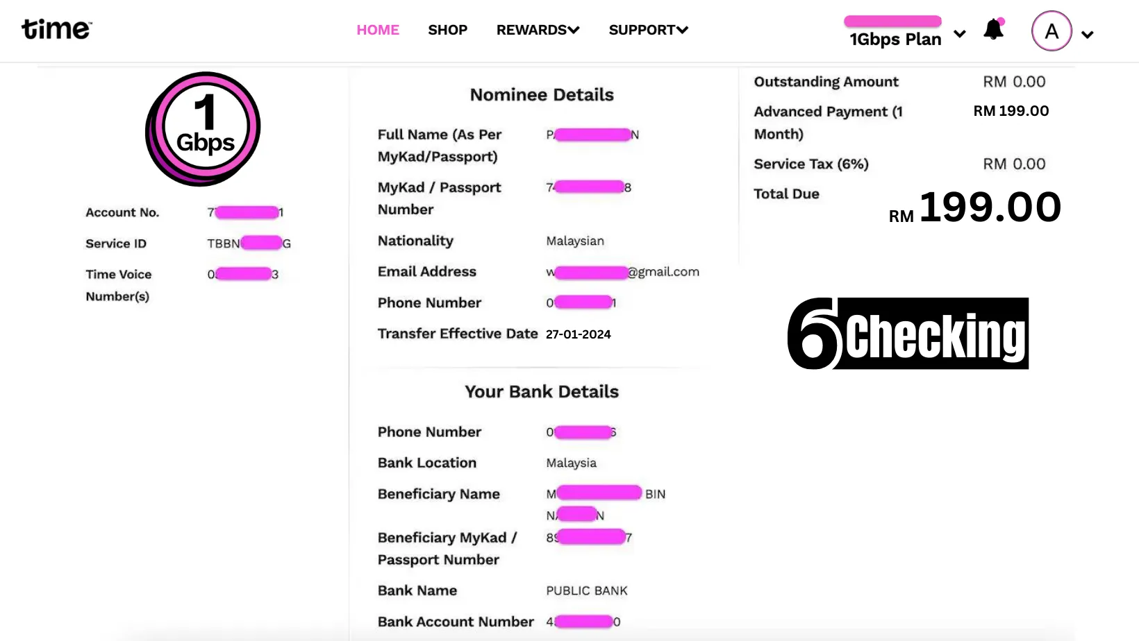 TIME Broadband transfer owner